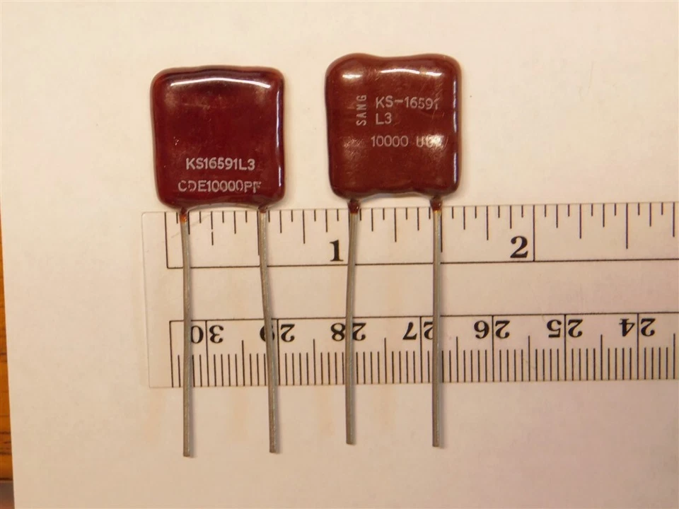 Condensador de mica Sangamo o CDE 10000pF 500V 2 % plata sumergida hecho para AT&T Foto 1 de 1