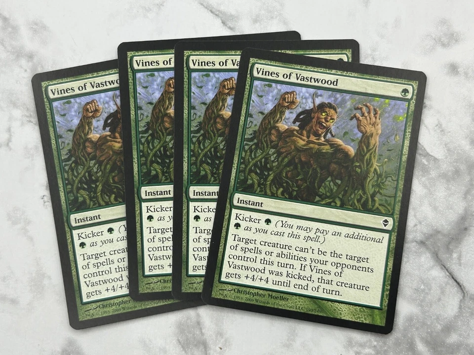 4x Vines Of Vasteood x4 Zendikar - MTG Magic The Gathering- 4 Card Play Set - NM - Image 1 of 1