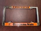 Oklahoma State Cowboys Silver Heavy Duty Metal License Plate Frame