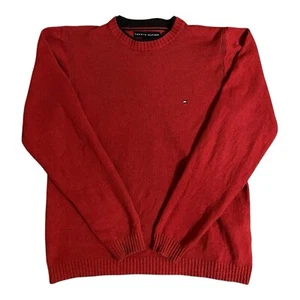 Tommy Hilfiger Pullover Rot S Herren Sweatshirt Baumwolle Y2K - Bild 1 von 8