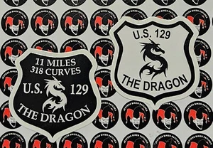 I Rode The Dragon Highway 129 Cola del Dragón Paquete Doble Pegatinas Especiales - Imagen 1 de 1