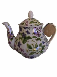 Kent Pottery Ashley Grace Collection Pink & White Floral Teapot White New - Picture 1 of 2