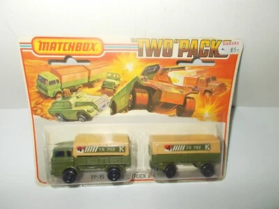 MATCHBOX TP15 TWO PACK MILITARY MERCEDES TRUCK AND TRAILER MOC - Image 1 of 4