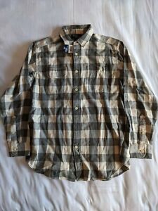 Polo Ralph Lauren Long Sleeve Flannel Shirt Boys L 14-16 Plaid Olive/Cream NWT
