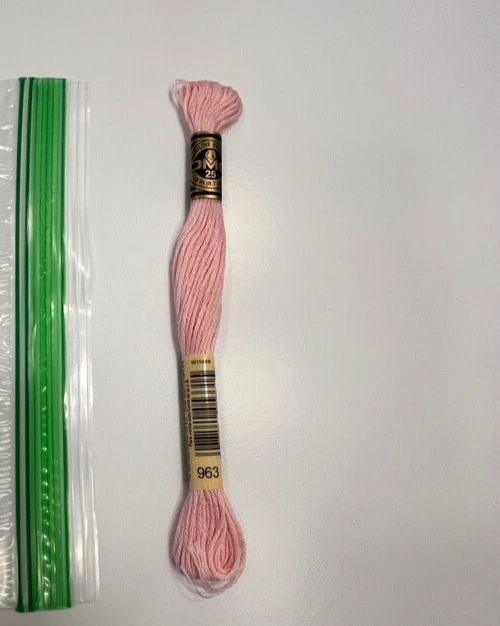 DMC Six Strand Embroidery Cotton 8.7 Yards Ultra Very Light Dusty Rose 117 963