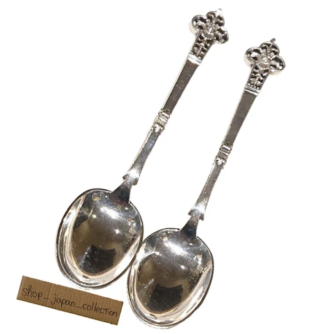 Christofle Renaissance Coffee Spoon Set of 2 Sterling Silver 950 Size 4.8in Cover