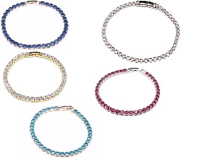 Zirkonia Tennis Armband Cocktail Ketten Armreif Brautschmuck Statement Modisch  - Bild 1 von 4