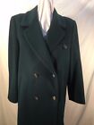 Ladies Forecaster Deep Teal Wool Lined Winter Dbl Brst Overcoat Size 8 W Scarf