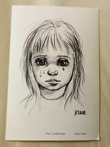 Walter Margaret Keane Print Big Eyes TEARS 1960’s SALE Midcentury Pop Art - Picture 1 of 5