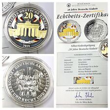 Medallie 333er Silber "´20 Jahre Deutsche Einheit" Spiegelglanz 333/1000