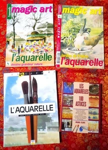 Konvolut 2 Bücher - 2 Zeitschriften - Das Aquarell - Techniken, Farben, Tipps, Landschaften - Bild 1 von 8