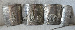 Vintage Peruvian Sterling Silver Bracelet Peru Signed MF 73.3 grams - Picture 1 of 15