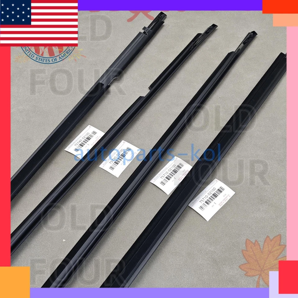 4 piezas tiras climáticas molduras de ventana para Toyota Corolla 2003-2008 NUEVO Foto 1 de 4