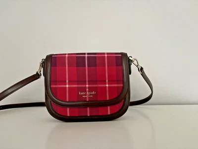 Bolso Bandolera Kate Spade Blake Sillín a Cuadros ROSA BRILLANTE MULTI Rojo Foto 1 de 4