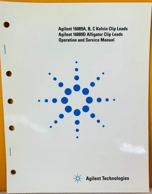 Agilent 16089-90020 2002 16089A, B, C Kelvin Clip Leads Oper & Service Manual. - Image 1 of 2