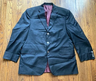 Blazer Jack Victor Para Hombre Talla 42S Corto Negro 100% Lana Chaqueta 3 Botones Super 110s Foto 1 de 4