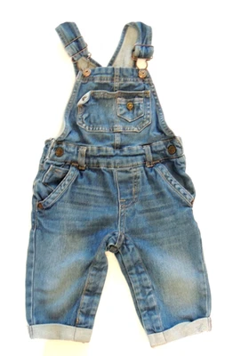 Mono con tirantes OshKosh genuino para niños 12 meses azul denim con puños al tobillo Foto 1 de 4