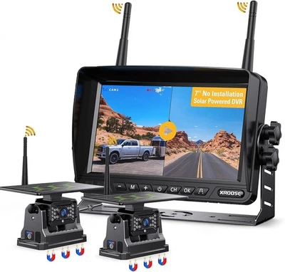 Dual RV Magnetic Wireless Backup Camera 7" HD 1080P Reverse 7 Inch-2 Cameras  - Image 1 of 4