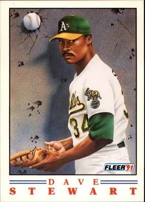 1991 Fleer Pro-Visions #4 Dave Stewart 工厂套装独家奥克兰 A's - 近乎完好-MT — 第 1/2 张图片