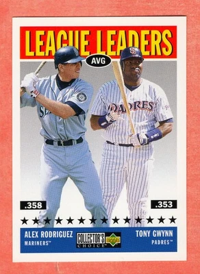 Alex Rodriguez-Tony Gwynn-1997 Upper Deck Collector's Choice League Leaders #56 Foto 1 de 2