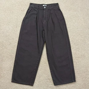 Uniqlo Denim Pleated Pants 26" Wide Leg Brown Size 25 - Picture 1 of 6