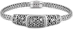 DEVATA Bali Sterling Silver Dragon Bone Chain Bracelet DBK3146SS L/8.0" - Picture 1 of 6
