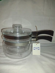Yama Stovetop Glass Double Boiler With Lid NEW - Picture 1 of 3