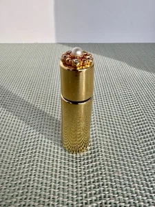 Mini botella de perfume de tocador majestuoso vintage años 50 estrás perla - Imagen 1 de 4