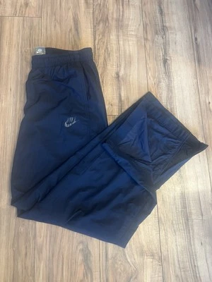 Vintage Nike Track Pants Men's Large Swishy Y2K Baggy Wide Leg Nylon Silver Tag - Image 1 of 4