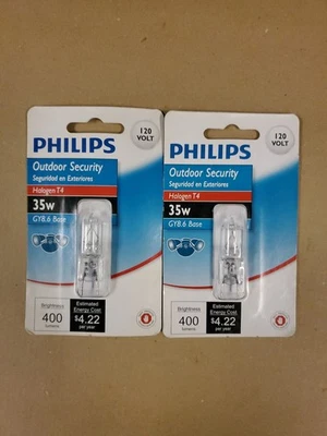 2 -  PHILIPS 35 Watt Outdoor Security Bulbs (T4 Bi-pin/GY8.6) 400 Lumens NEW - Image 1 of 4