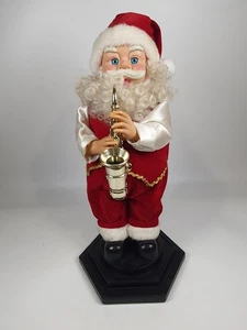 Saxofón de 15" Dancing Santa Claus Musical Plays Santa Claus Is Coming To Town - Imagen 1 de 9