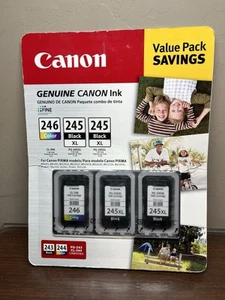 Canon PG-245XL/CL-246 3-Pack Printer Ink Cartridges – Black & Tri-Color - Picture 1 of 11