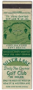 Silver Lake Golf Club Orland Park ILL. FS copertina vuota libro fiammiferi - Foto 1 di 3