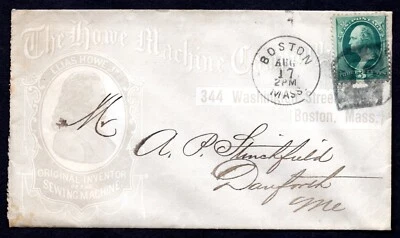 US 1880s ADVERTISING ELIAS HOWE INVENTOR OF THE HOWE SEWING MACHINE BOSTON MASS. - Image 1 of 2