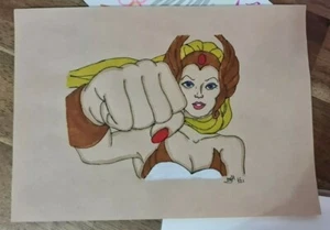 Original Hand Drawn Art Sketch Drawing by Artist A5 - SHE-RA FAN ART Signed - Picture 1 of 5