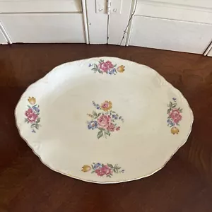 Vtg 1930’s Ironstone Floral Trky Platter By Scio Pottery Hazel Pattern 10x7.5 - Picture 1 of 7