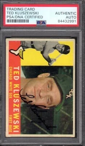 1960 TOPPS #505 Ted Kluszewski SIGNED AUTOGRAPH CARD PSA / DNA AUTHENTIC - Picture 1 of 2