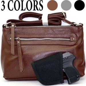 Cartera de Transporte Oculta - Cuero Genuino - 4 Compartimentos - 7 X 11 pulgadas - Bloqueo - Imagen 1 de 33