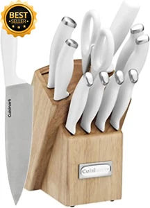 12 Piece White Knife Block Set, Color Pro, C77SSW-12P - Picture 1 of 12