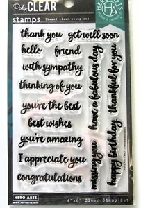 Friendly Messages Clear Sayings Stamp Set by Hero Arts CM675 NEW! - Picture 1 of 3