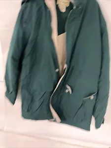 L.L.Bean Hombres Grande Chaqueta con Capucha Verde Oscuro y Gris Color Pit 27” Cuello Dobladillo33 - Imagen 1 de 14