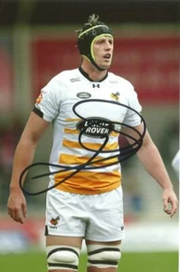 WASPS RUGBY UNION: JAMES GASKELL SIGNED 6x4 ACTION PHOTO+COA - Picture 1 of 1