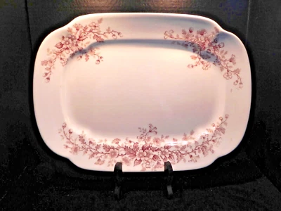 J G MEAKIN IRONSTONE PREMIER  Brown Floral Transferware  Victorian 14" Platter - Image 1 of 4