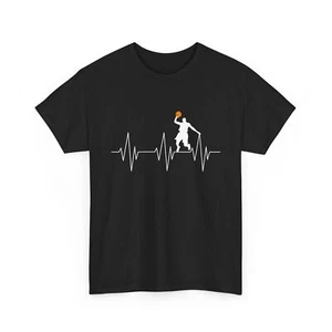 Basketball Player Heartbeat T-Shirt, Unique Basketball Lover T-Shirt - Picture 1 of 15