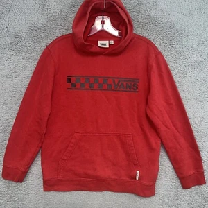 VANS Off The Wall Hoodie Youth Size L Red Pullover Skateboarding Logo Sweater - Picture 1 of 9