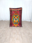 Moroccan Handmade Vintage Area Rug Red Wool Runner Rug Berber Azilal Rug 3.4x5.4