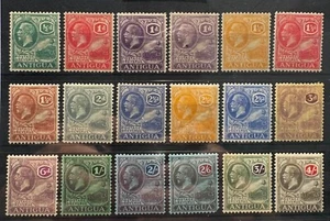 Antigua 1921 GV sg62-80, 18 values lhm cv£250 - E1472 - Picture 1 of 1
