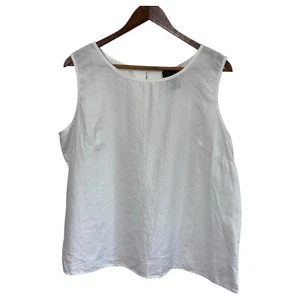 CB Studio Womens Linen Tank Top Size L Vintage Spring Business Casual - Picture 1 of 4