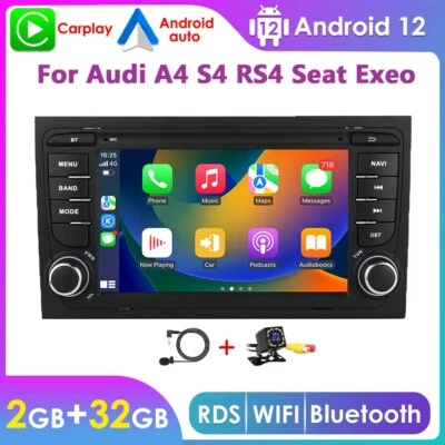 For Audi A4 S4 RS4 B6 B7 Android 12.0 7"Head Unit Car Stereo GPS Navigation Wifi - Image 1 of 4