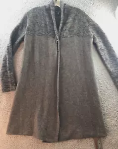 Eileen Fisher Damen-Strickjacke extra klein XS grau Yak Wolle Seide offener Strickschal - Bild 1 von 11